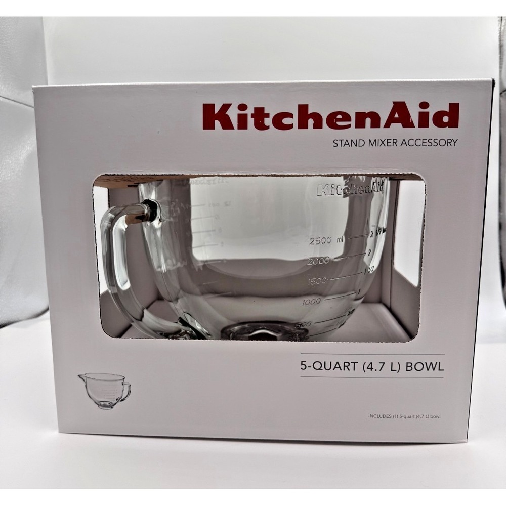KitchenAid KSM5NLGB Glass Replacement Bowl 4.7 L Dishwasher Safe 5-Quart
